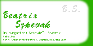 beatrix szpevak business card